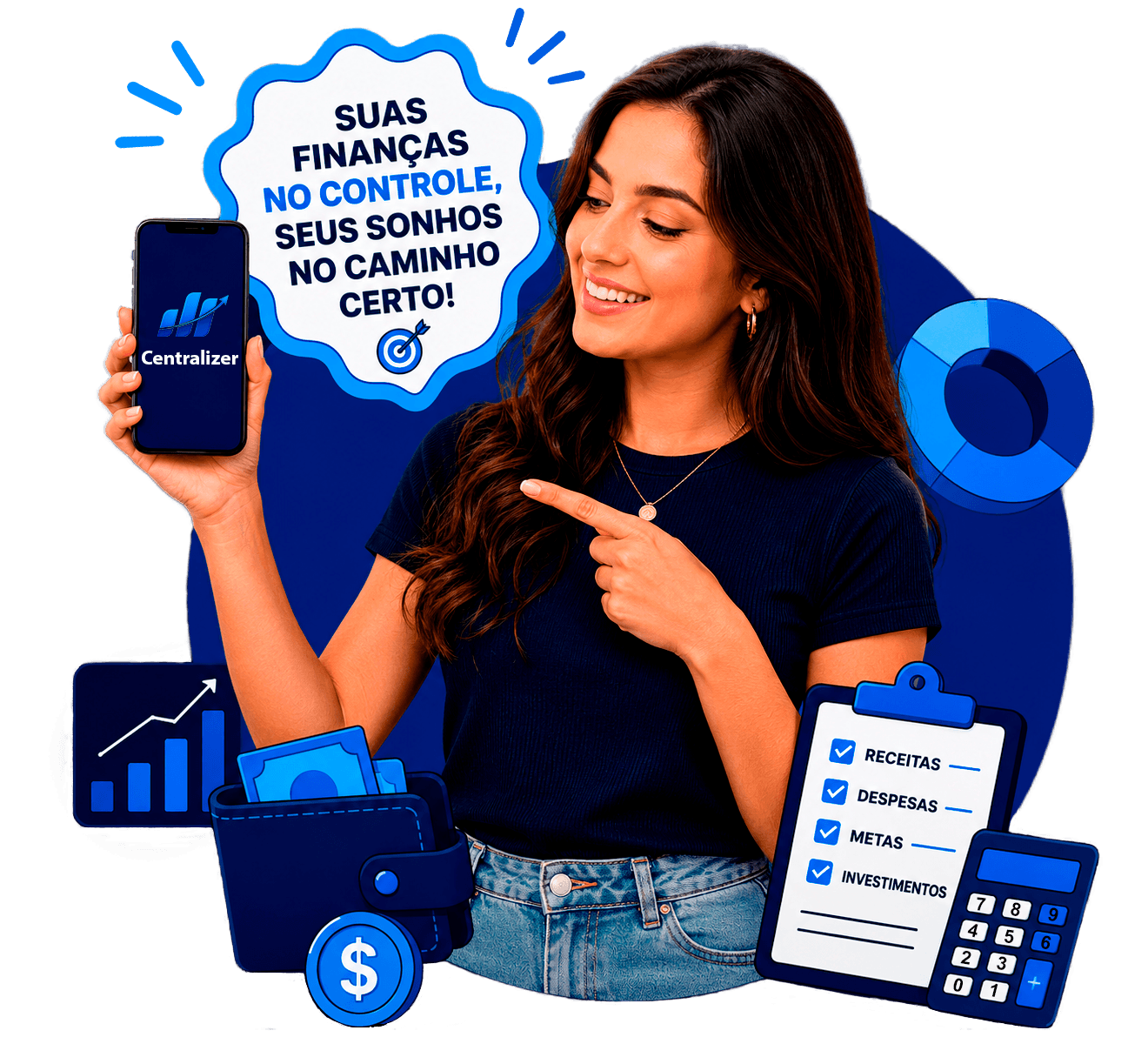 Pessoa acompanhando investimentos e organizando finanças