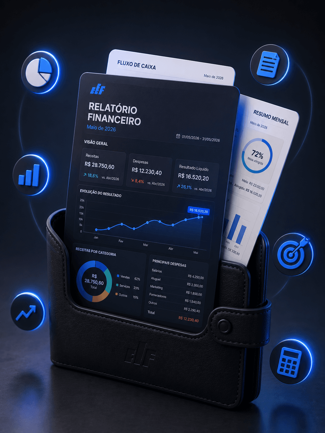 Pessoa analisando relatórios financeiros